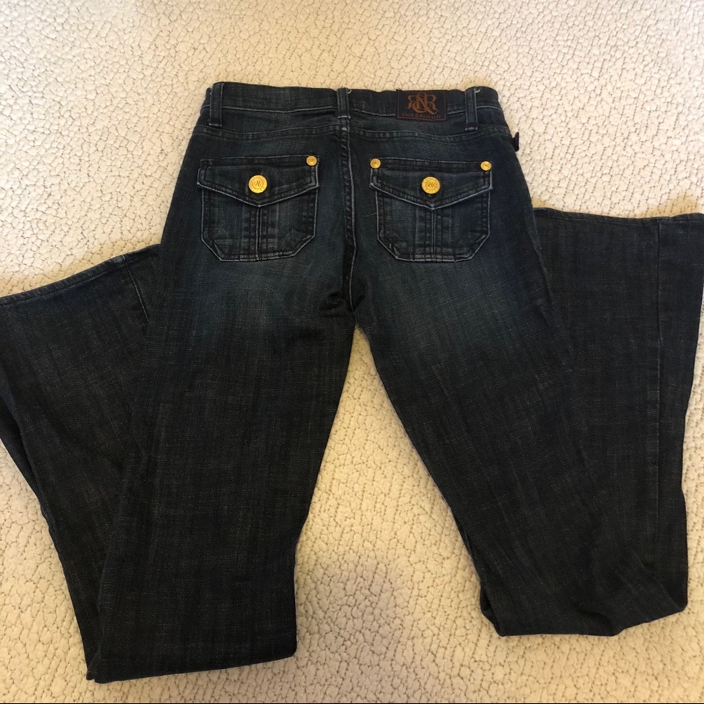 Rock Republic size 0 scorpion flare jeans